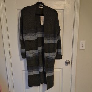 Mystree Gray and Black Striped Cardigan